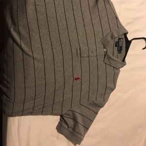 Grey striped Polo polo shirt